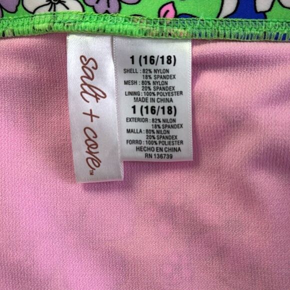 SALT + COVE Trendy Plus Size Peony Party Soft Side-Tab Mid-Rise Bikini Bottoms - Picture 10 of 10